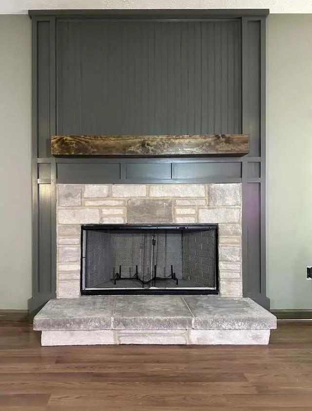 Rebuilt fireplace surround after chimney fire repair